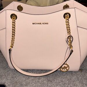 Michael Kors Blush Shoulder Bag with Gold Accents